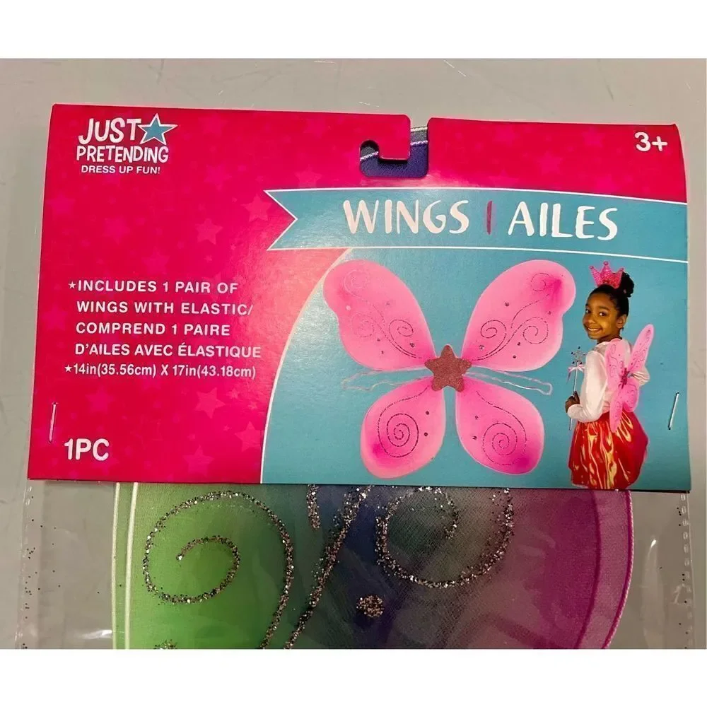 Fairy Princess Pink/Green/Purple Butterfly Wings Just Pretending BNWT